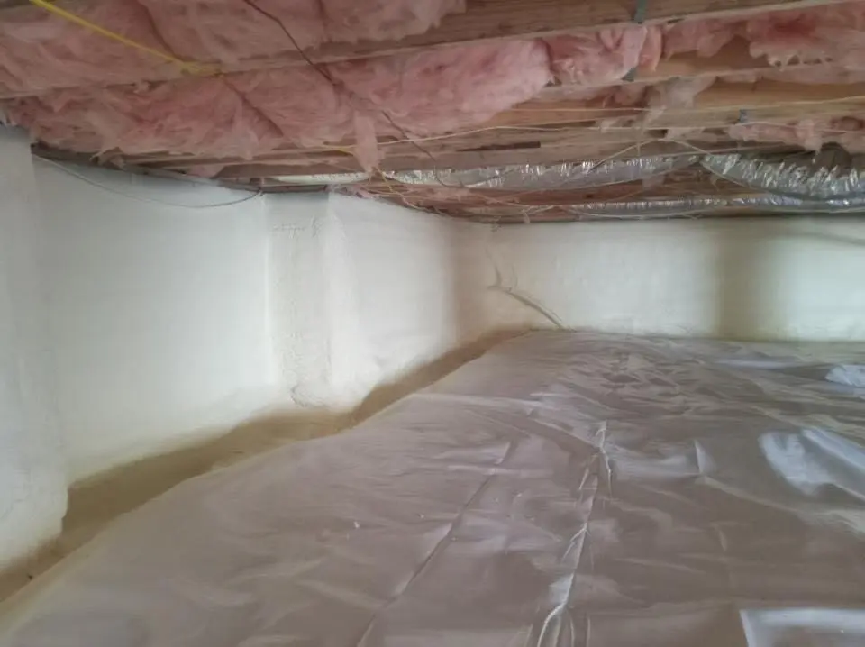 Crawl space encapsulation with closed-cell spray foam for Attic Insulation in Attleboro